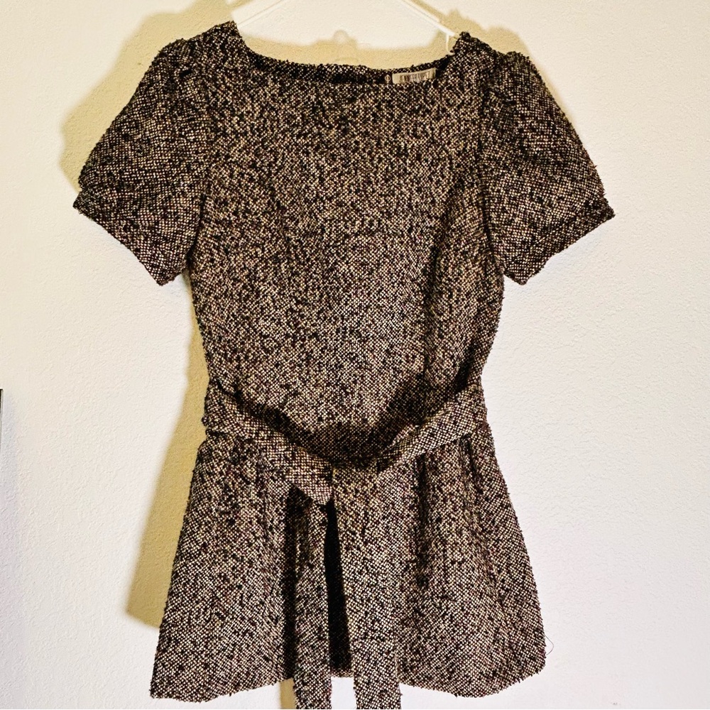 Gently Worn JENNIFER LOPEZ Black/White/ Metallic Chanel Inspired Mini Dress M